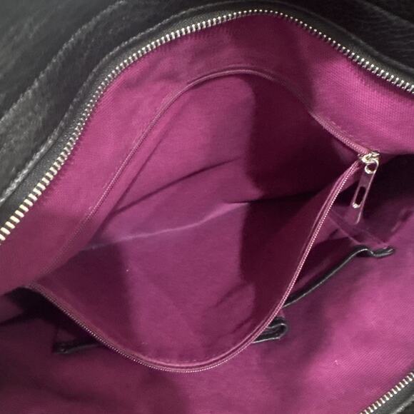 Burberry Stowell Large Black White Plaid Tote With Fuchsia Interior - Picture 9 of 14